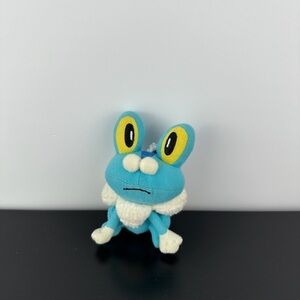 Pokémon Center Froakie Keychain Clip 4” Pokemon Blue White Plush Stuffed Animal